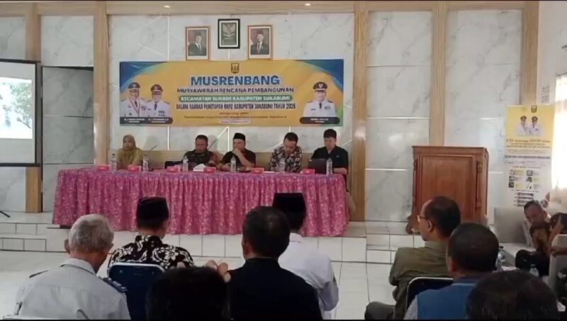 DPMD Sukabumi hadir dalam Musrenbang Kecamatan Surade untuk menyerap aspirasi masyarakat menuju pembangunan 2026. | Istimewa