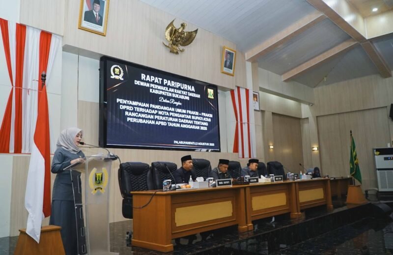 Rapat Paripurna ke-29 DPRD Sukabumi bahas pandangan fraksi terkait APBD Perubahan 2025.