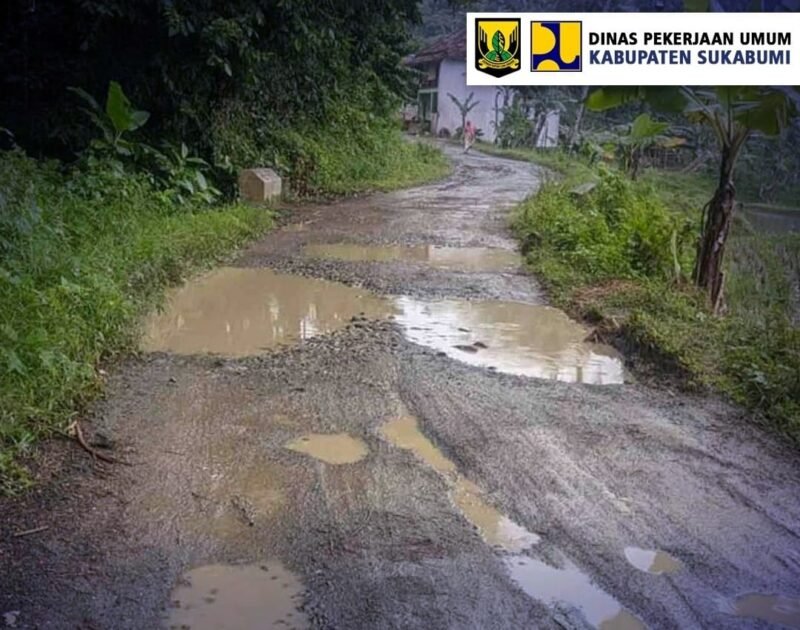 35 persen jalan kabupaten di Sukabumi masih rusak berat.