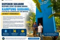 Disperkim Sukabumi memastikan sarana air bersih Kampung Gudang masih berfungsi di tengah kemarau.
